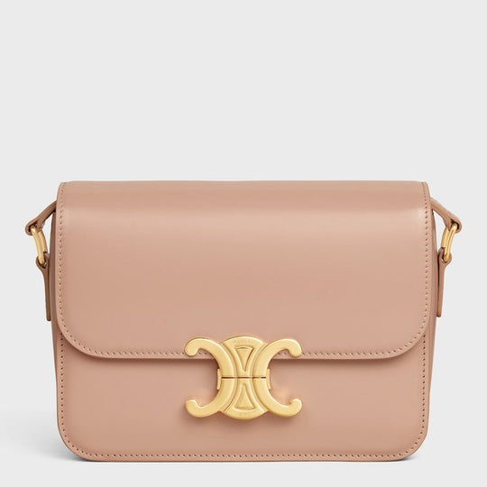 Teen Triomphe Bag In Soft Peach Shiny Calfskin