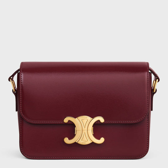 Teen Triomphe Bag In Light Burgundy Shiny Calfskin