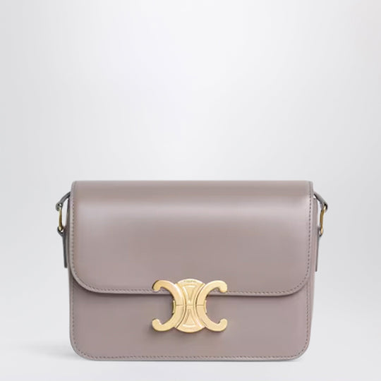 Teen Triomphe Bag In Pebble Shiny Calfskin