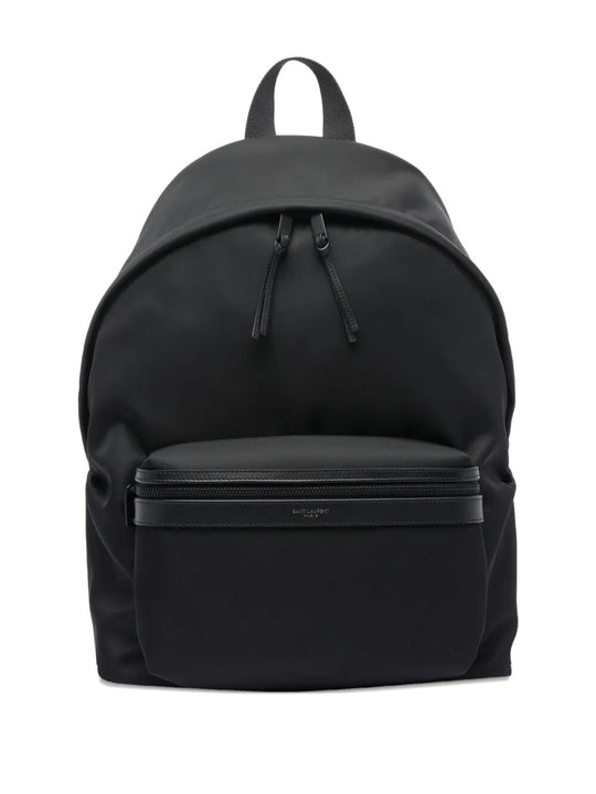 City Backpack In Econyl®, Smooth Leather And Nylon