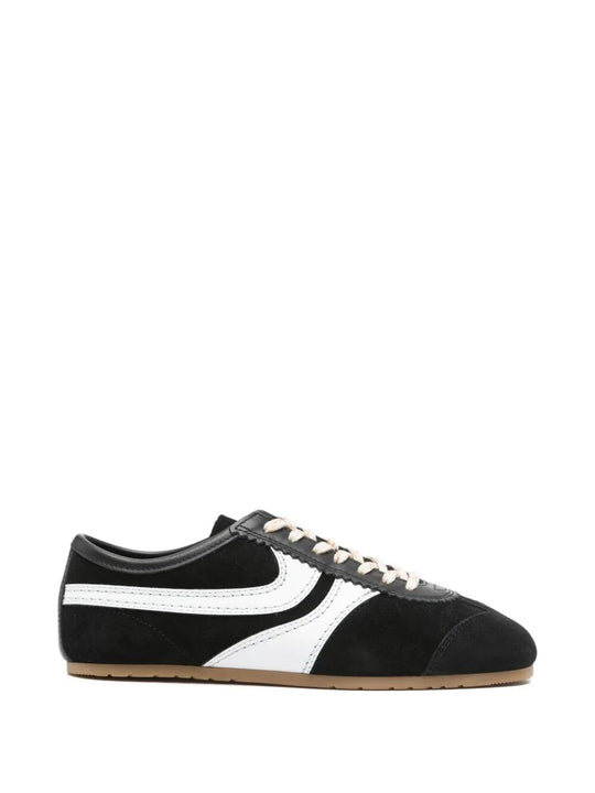 Suede Sneakers With Leather Inserts