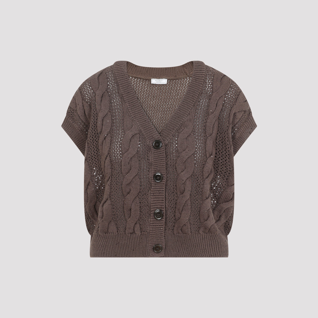 Peserico V neck - Brown | d675694e0bdb47e9b62a6421dede6eef91ce2c7e