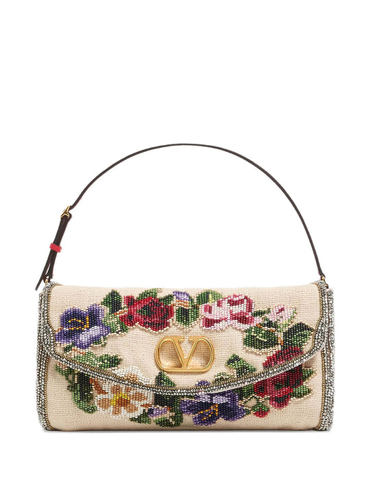 Valentino Garavani Devain Embroidered Small Shoulder Bag