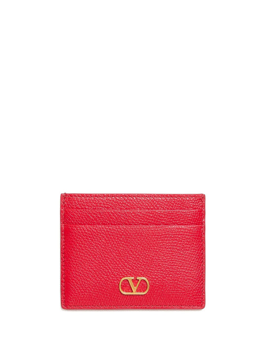 Vlogo Signature Grainy Leather Card Holder