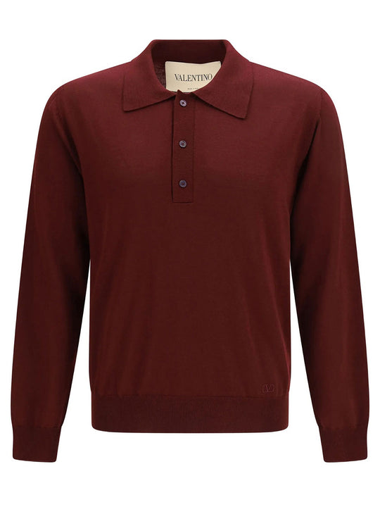 Valentino Wool Polo With Vlogo Embroidery