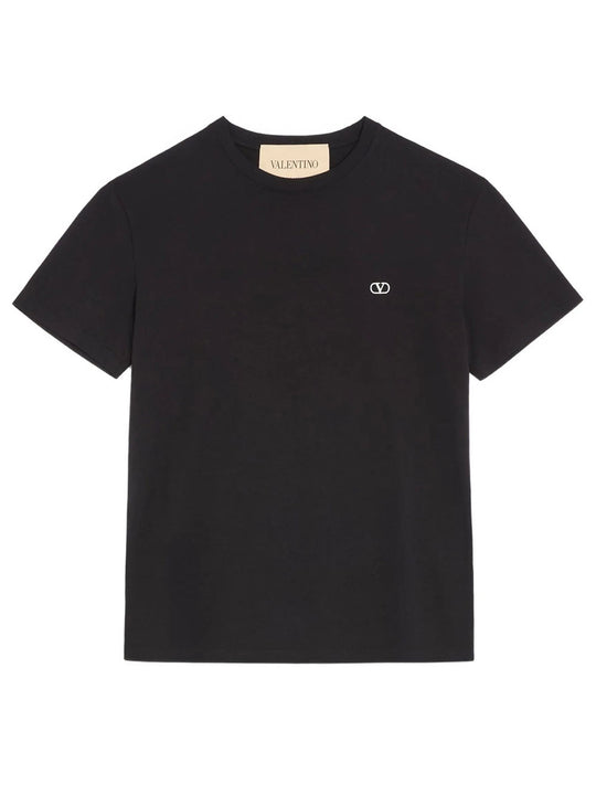 Valentino Cotton T-Shirt With Vlogo Embroidery