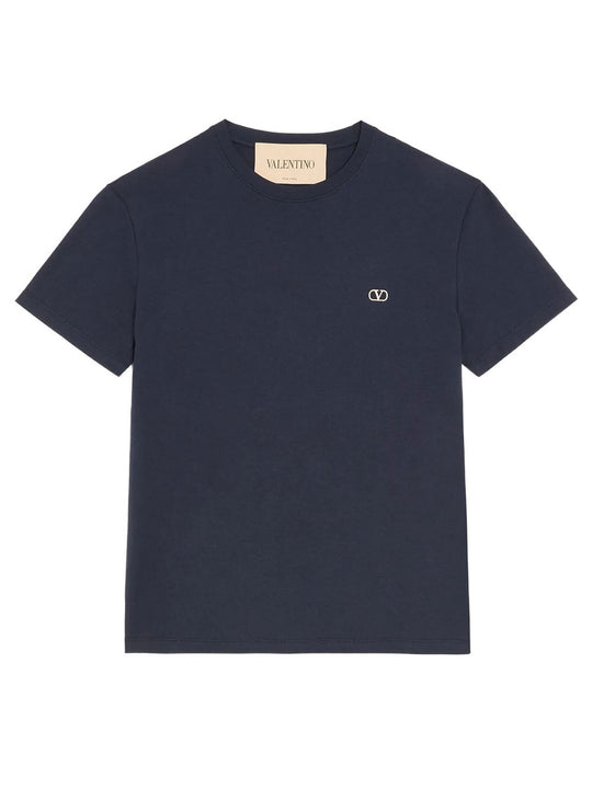 Valentino Cotton T-Shirt With Vlogo Embroidery