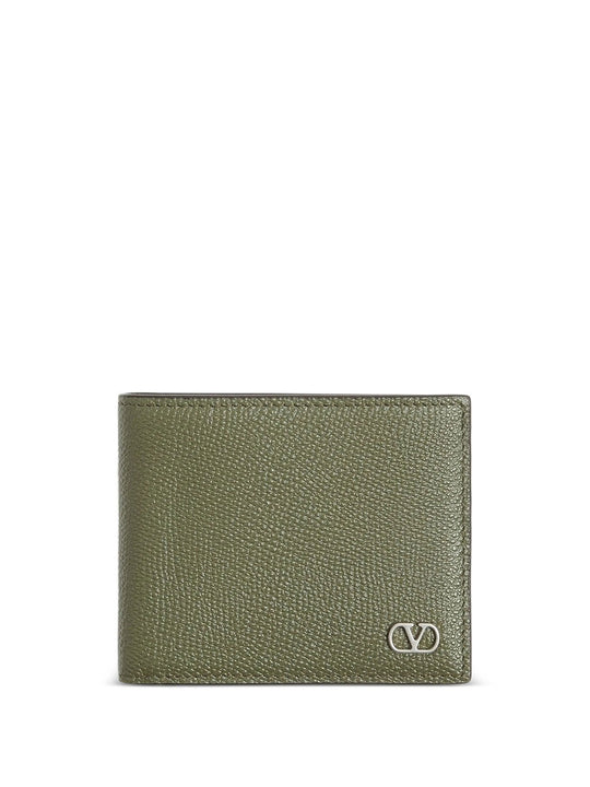 Vlogo Signature Grainy Calfskin Bi-Fold Wallet