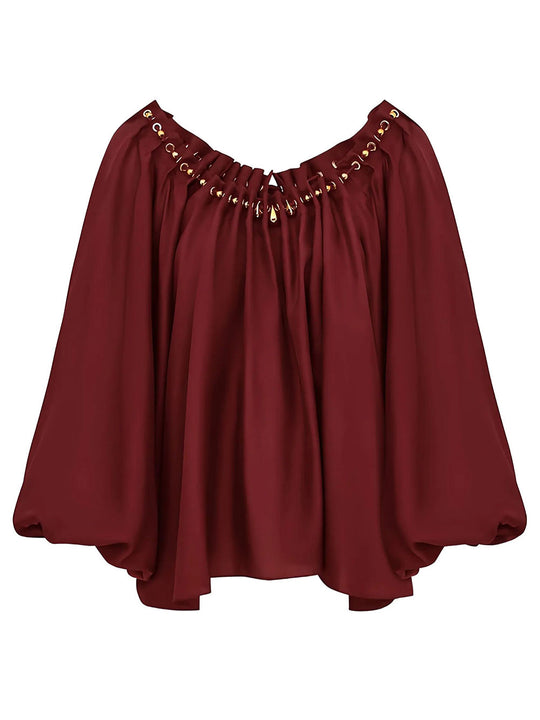 Aster Gathered Bead Blouse