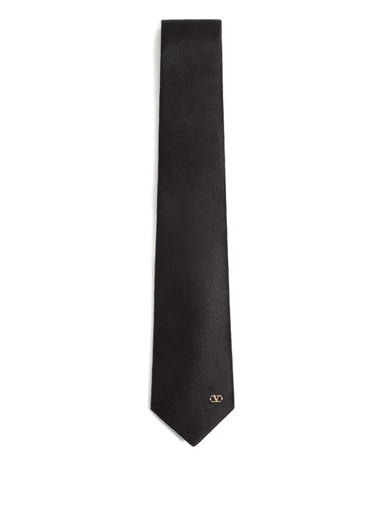 Valentie Silk Tie With Vlogo Signature Detail