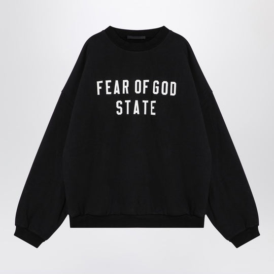 Black Sweatshirt With Embroidered Logo