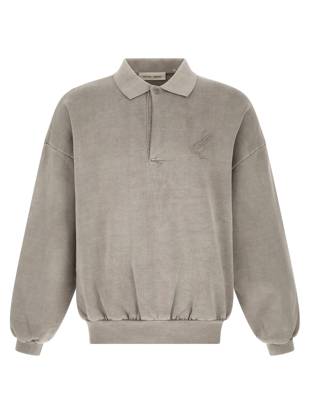 Fear Of God Essential Classic Fleece Polo - Gray | bd25dc99aa5f8aa8200cf9af3110e9fef51a1d22