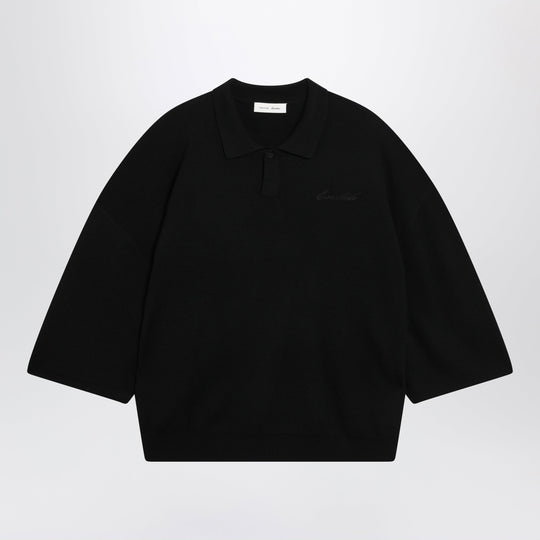 Signature 90s-Style Knit 3/4-Sleeve Polo In Black