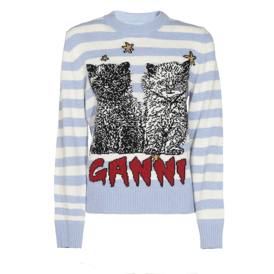 Ganni Sweaters - ILLUSION BLUE | 52fd7010d15279cbb6f0066cc9360234a201dac5