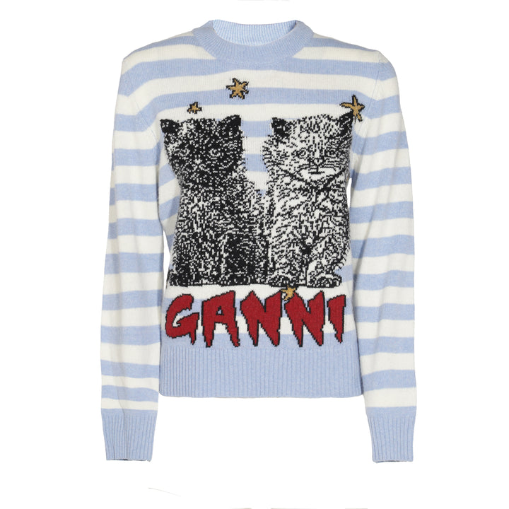 Ganni Sweaters - ILLUSION BLUE | 52fd7010d15279cbb6f0066cc9360234a201dac5