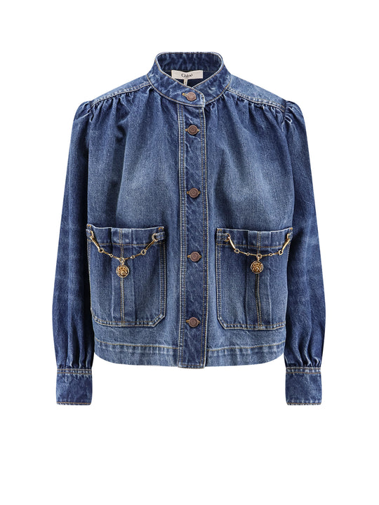Denim Jacket With Metal Details