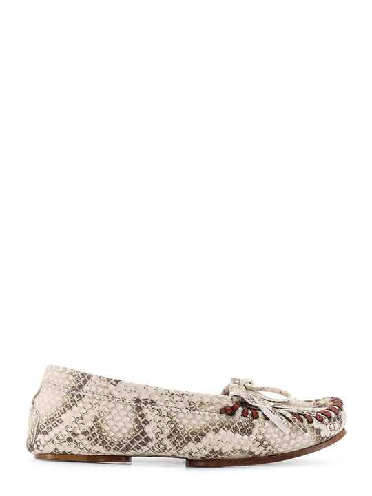 Indiana Leather Loafers With Croco Print