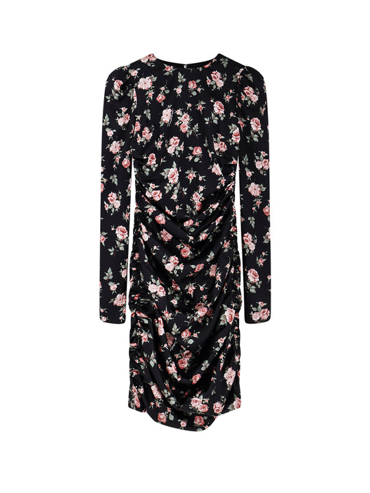 Stretch Silk Mini Dress With Iconic Print