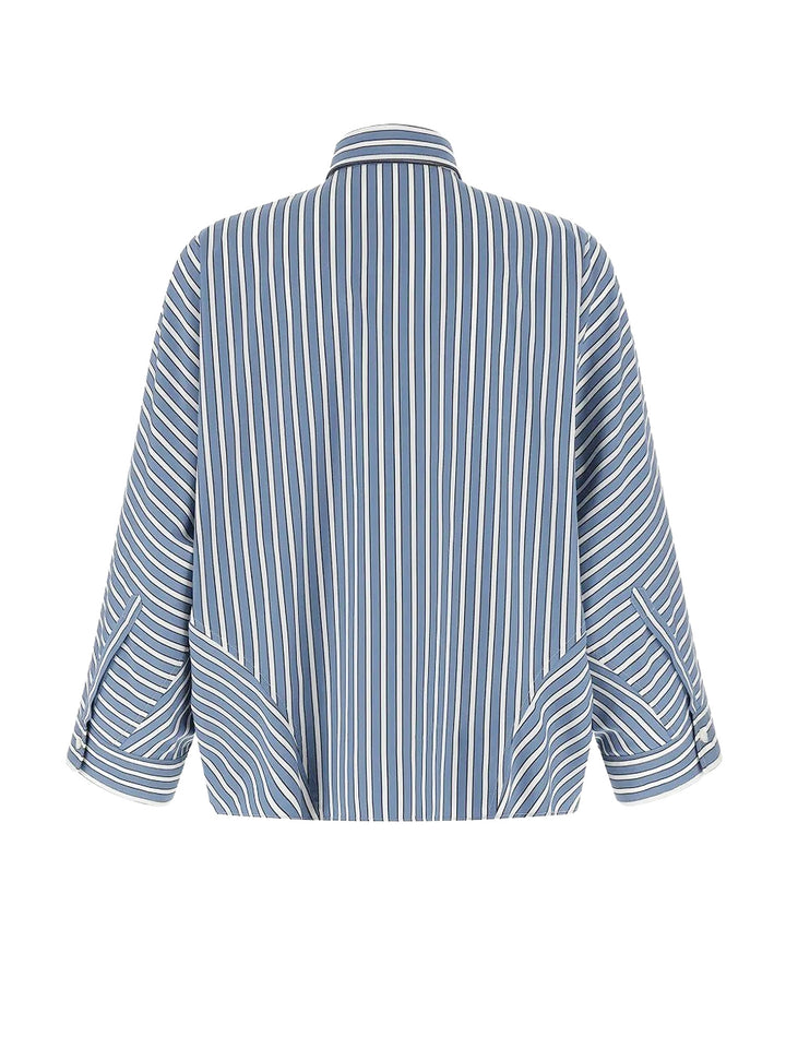 Brunello Cucinelli Shirts - LIGHT BLUE/BROWN STRIPE/WHI | 28579107cf599dd1de98196b921ae0684294f84b
