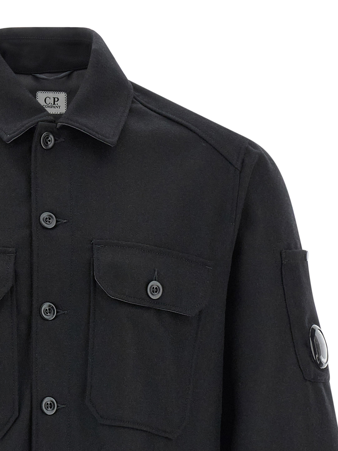 C.P. Company Wool Overshirt Shirt and Blouse - Black | 56439877354f8398def859f2ae8c73a42ac29a8d