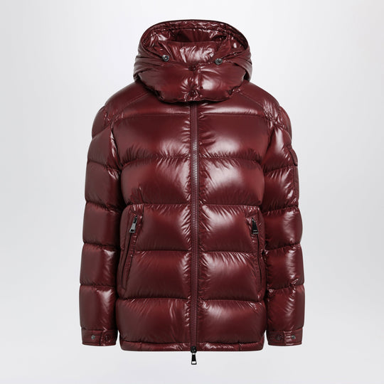 Dark Red Maire Down Jacket In Nylon Laqué