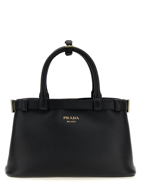 Prada Buckle Small Hand Bags Black