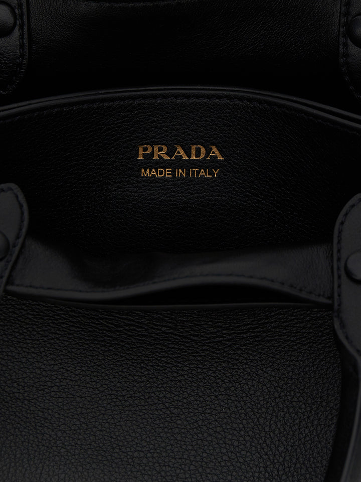Prada Prada Buckle Small Hand Bags - Black | beffae1a8a3954f33f4ff36e573638aa234b2d97