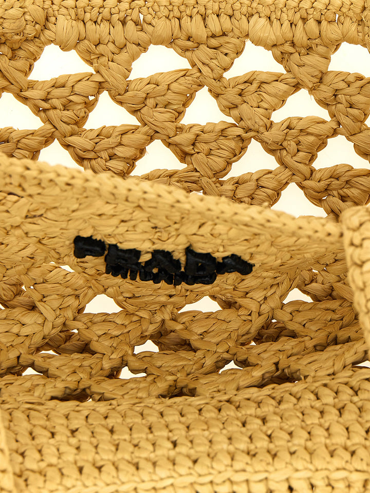 Prada Crochet Logo Handbag Hand Bags - Beige | 5ed2152d923c98e04590fcf37b0c7a45b3c41121