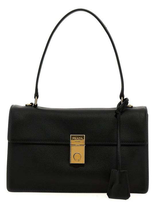 Prada Soft Sound Shoulder Bags Black