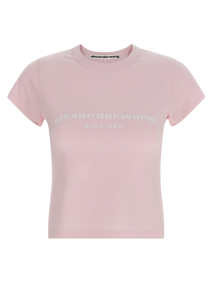 Alexander Wang Logo Baby Tee T-shirt - Pink | 6e8759a8e2786217f67bc457b715935f46e716fb