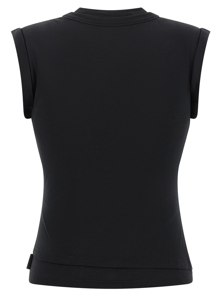 Alexander Wang Twisted Bust Layered Tank Tops - Black | 37638a2ed36589eb4fd0649efa0463d6788eaa06