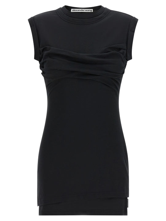 Twisted Bust Layered Dresses Black