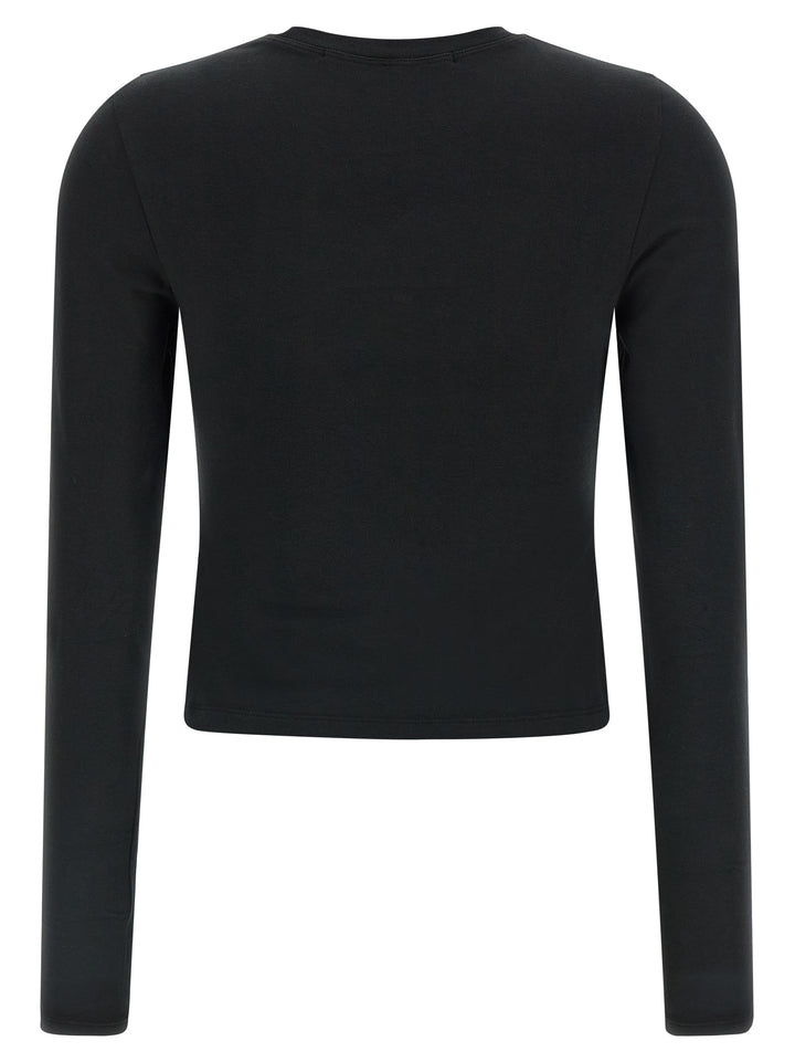 Alexander Wang Ls Tee W/Logo Print T-shirt - Black | fca6b2de058614294821380f340d8e991769874b