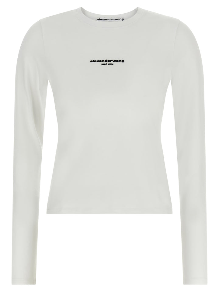 Alexander Wang Ls Tee W/Logo Print Sweaters and Cardigans - White | dc2409183f41d7fd46f72f9f4dbcecd49a80b2a0