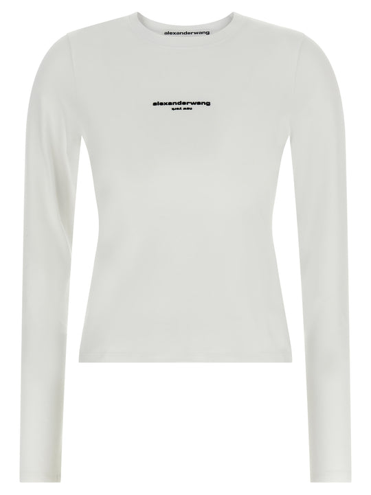 Ls Tee W/Logo Print Sweaters And Cardigans White
