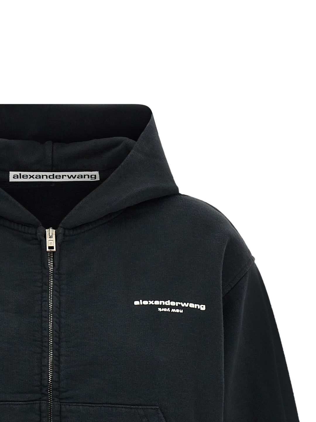 Alexander Wang Zip-Up Hoodie Sweatshirt - Black | c7dd21b9079e61acd25db8a1d19b30e1e48a8b8c