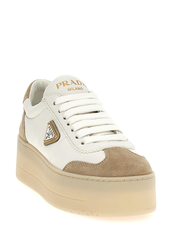Prada Downtown Bold Sneakers - Beige | 68ffcd9a10935d248c280c2dc5d681667507bd97