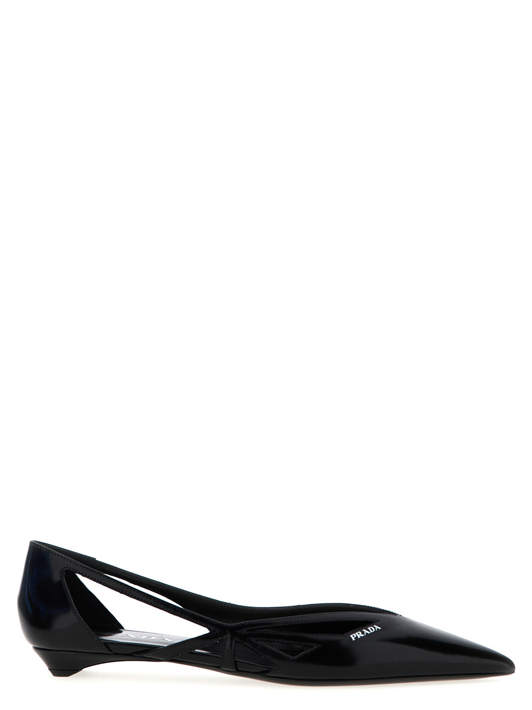 Prada Cut-Out Leather Ballet Flats Flat shoes - Black | 76762de675cdce7b6e9d28ee8401b09ba56b7673