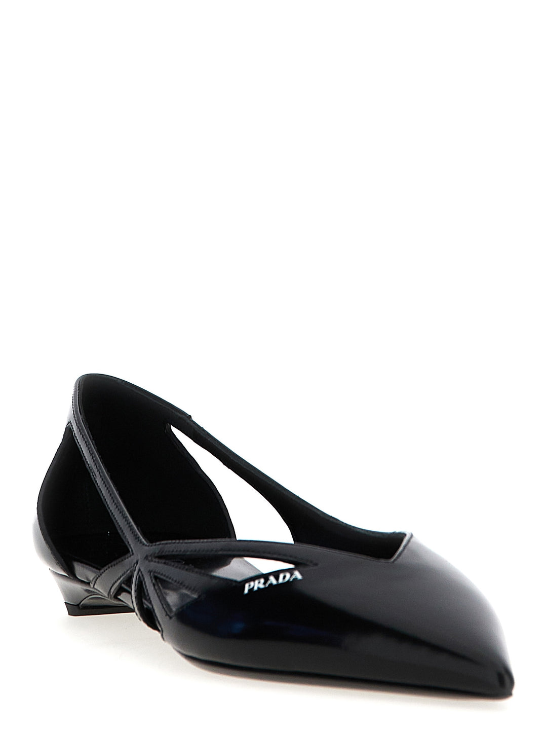 Prada Cut-Out Leather Ballet Flats Flat shoes - Black | ded9545fd3389827a7a0f628412f53aea6e5c498