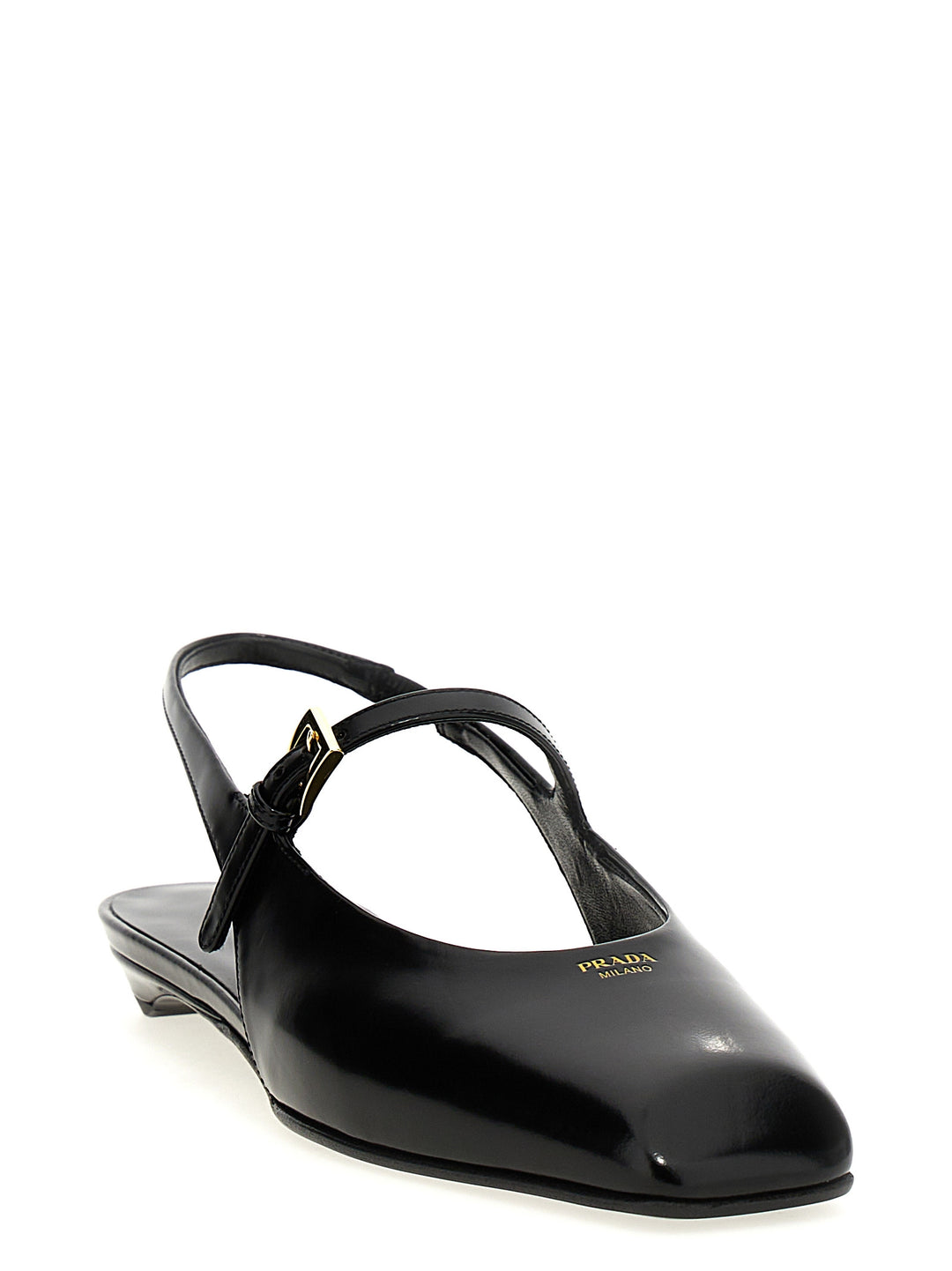 Prada Logo Slingback Flat shoes - Black | d59b5c7cfc0d48017553a03f8aeaa4a4ab059701