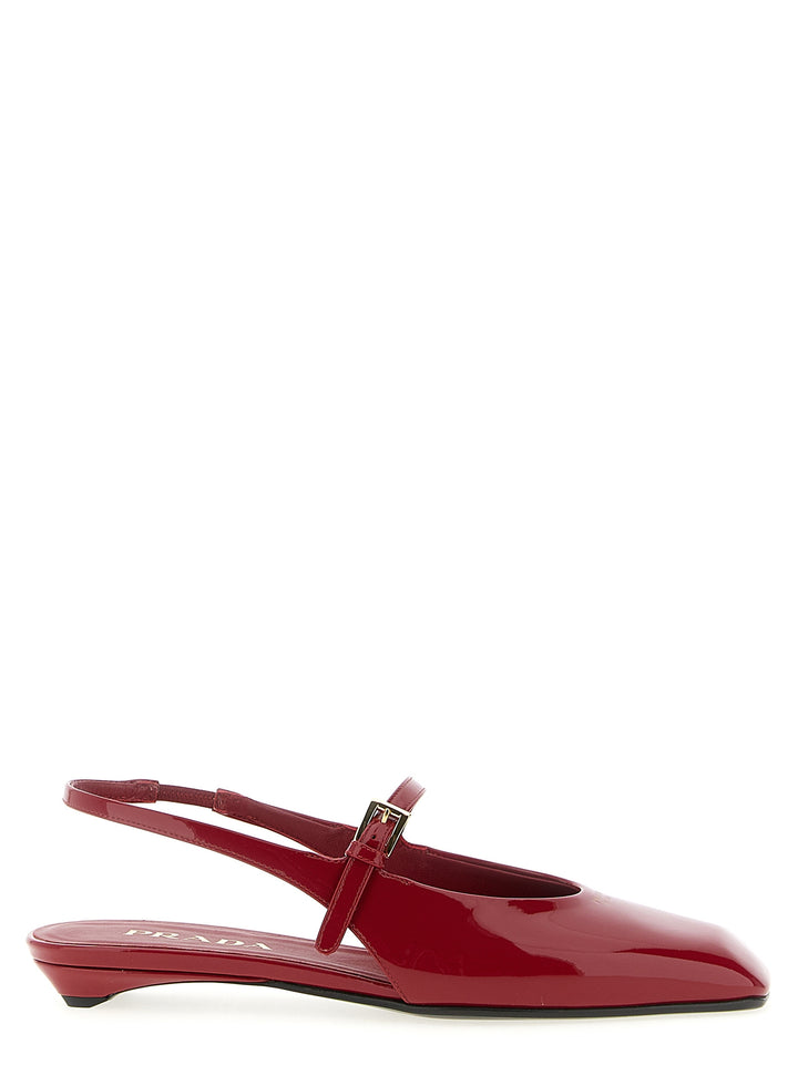 Prada Patent Leather Slingback Flat shoes - Red | ee177c5a20da02829f4b6ce5e89165131fdb530c