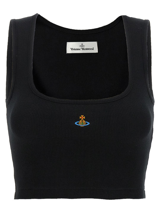 Cropped Rib Tops Black