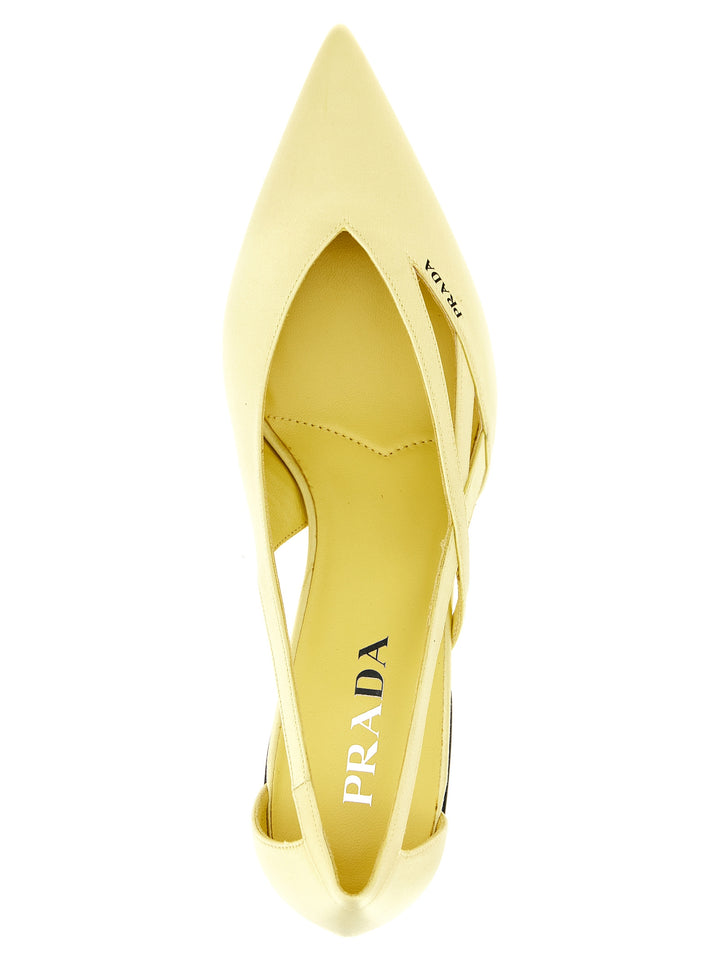 Prada Cut Out Pumps - Yellow | 379a034c5e7983d8928dd4222935e426d9567fef