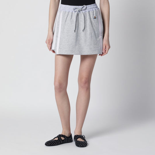 Grey Mini Skirt With Orb Logo