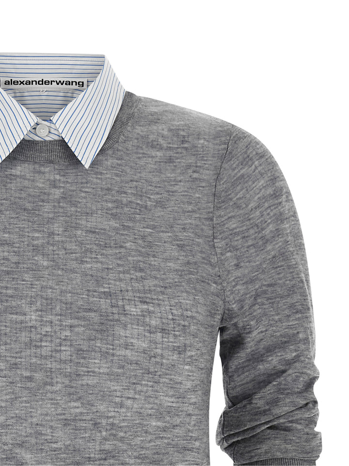 Alexander Wang Knitted Shirt Shirt and Blouse - Gray | 9415f2c0eecb3b01f2497268c325f5048da0a777