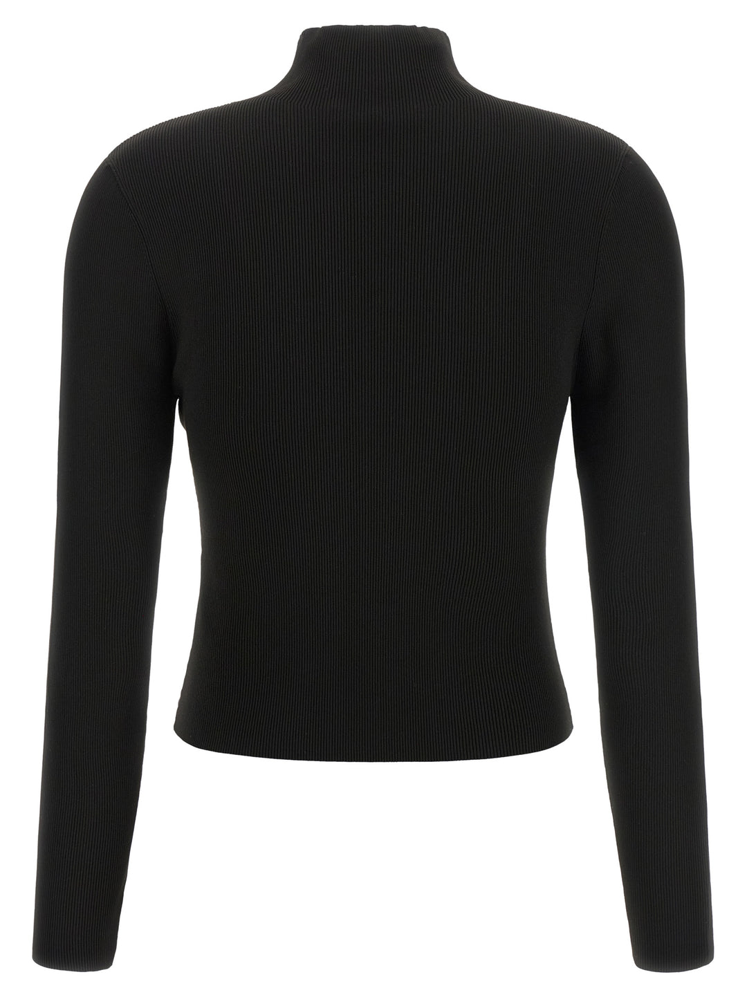 Alexander Wang Ribbed Sweater With Logo Sweaters and Cardigans - Black | ce8b15a69bae7ff5169b7f829b344f993f8b42ac