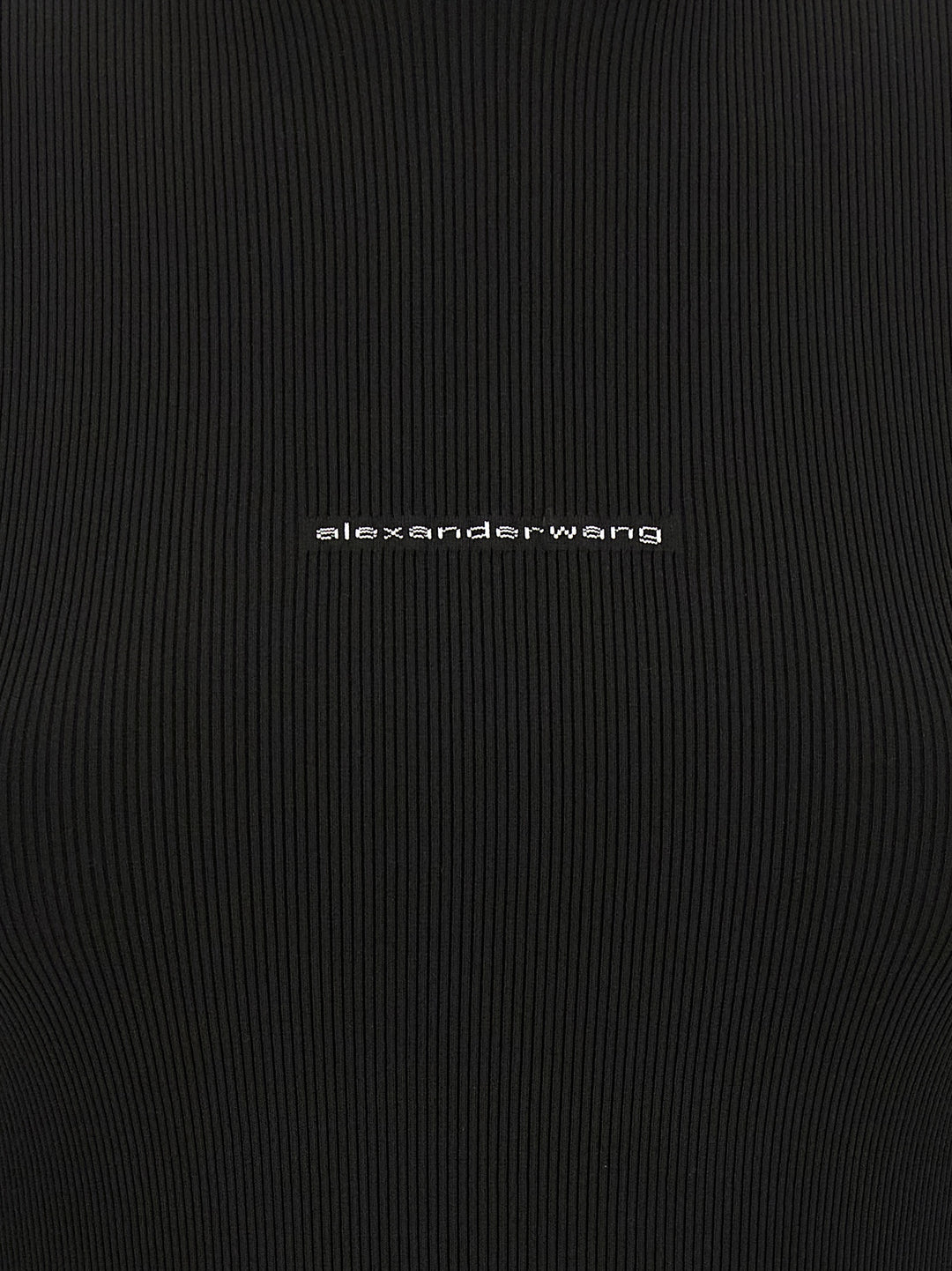 Alexander Wang Ribbed Sweater With Logo Sweaters and Cardigans - Black | 72f44b5c4c068efd7cd201cfa6a72284efda6ff2