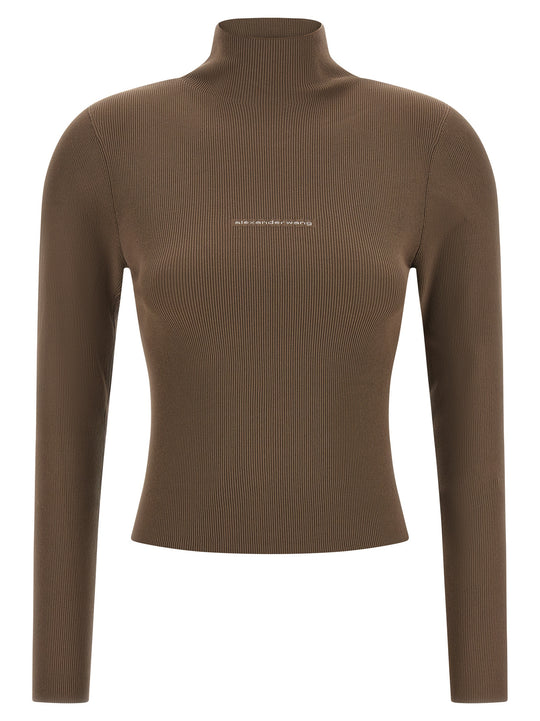 Logo Ribbed Sweater Sweaters And Cardigans Beige