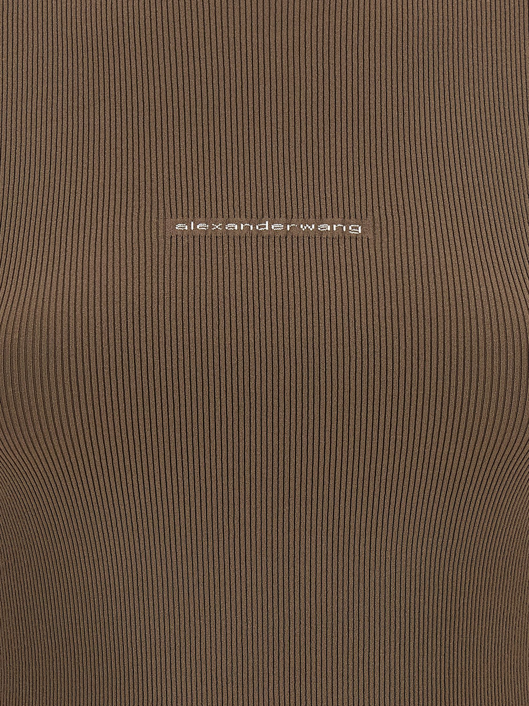 Alexander Wang Logo Ribbed Sweater Sweaters and Cardigans - Beige | f06f4b54ceebe09c9511c913a320b2ff4d6ba622
