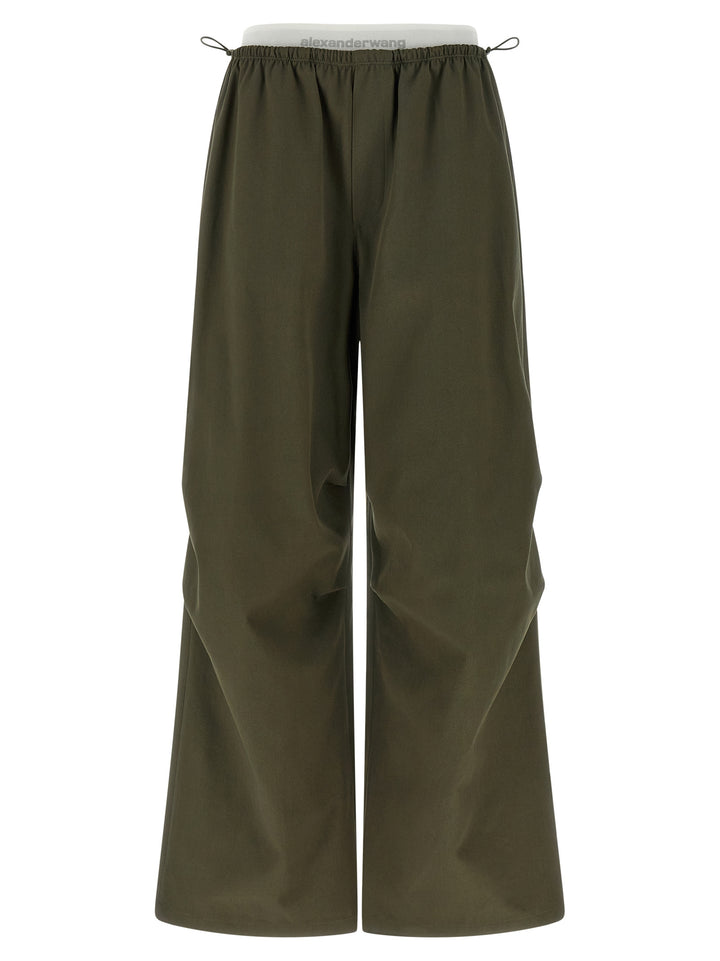 Alexander Wang Double Layer Waist Trousers Pants - Green | c9f13f0eb3a55ca09dbbe546d8faec3bd60e103a
